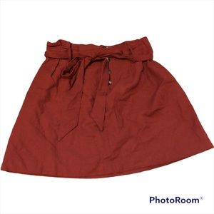 American Eagle Rust Colored skirt With Buttons And Wasit Tie